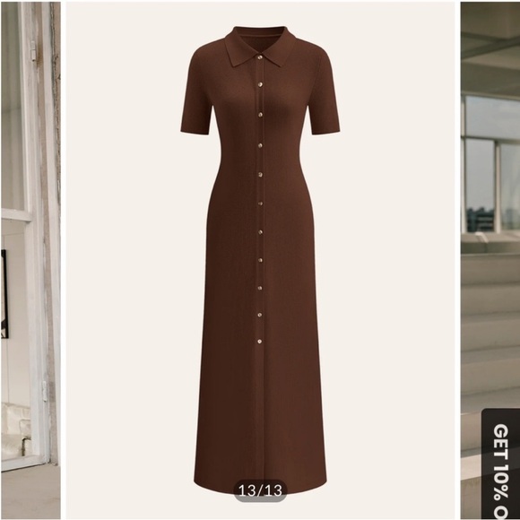 REVOLVE Chocolate Brown Button-Up Maxi Dress - Picture 2 of 4